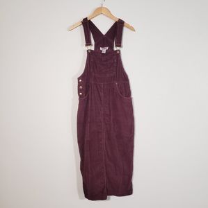 Vintage 90s Corduroy Overall Jumper Dress